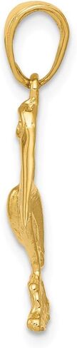 FB JEWELS Solid 14K Yellow Gold Pelican Pendant (0.59 x 0.94 Inches) in Saudi Arabia