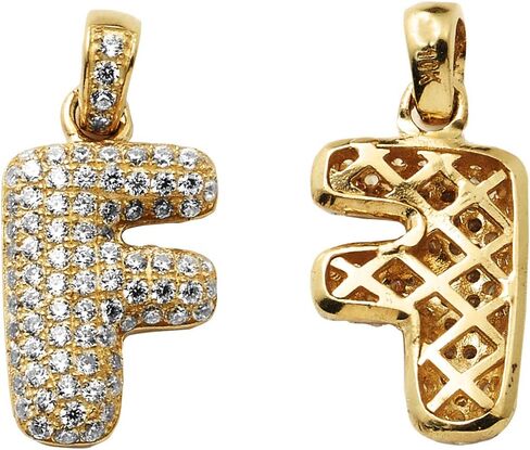 LoveBling 10k Yellow Gold Alphabet Initial Bubble Letter Charm Pendant (Available from A - Z) in Saudi Arabia