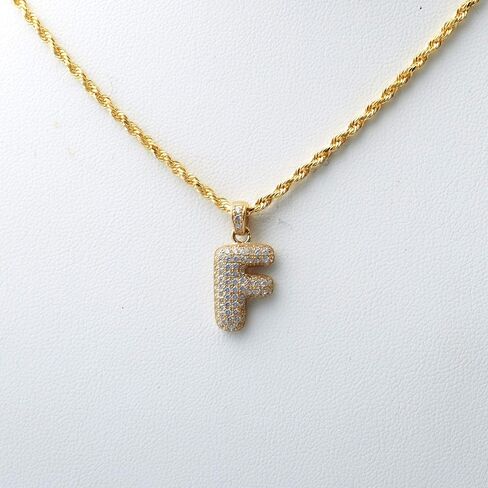 LoveBling 10k Yellow Gold Alphabet Initial Bubble Letter Charm Pendant (Available from A - Z) in Saudi Arabia