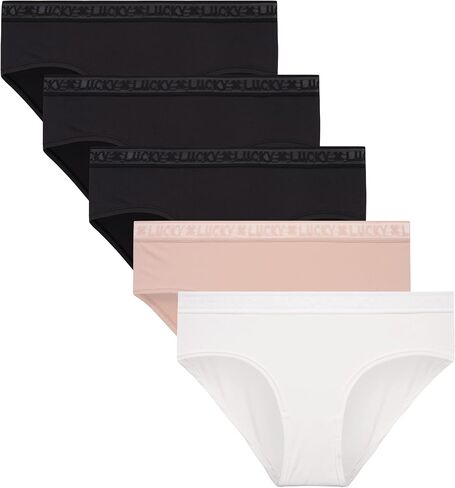 Lucky Brand Women's Underwear - 5 Pack Microfiber Hipster Briefs (S-XL) in Kuwait