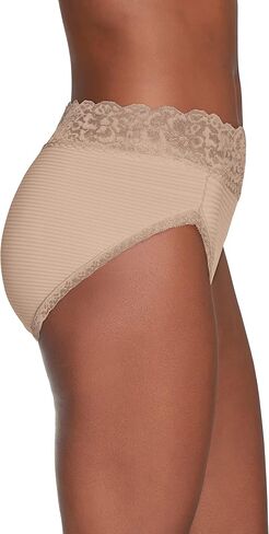 Vanity Fair Women's Flattering Lace Panties: Lightweight & Silky with Superior Stretch, 3 Pack-Quartz/White/Neutral, 7 in Saudi Arabia