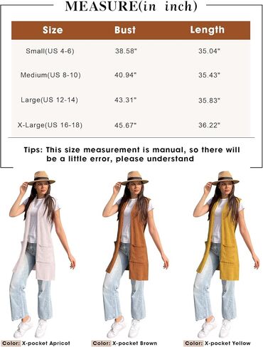 ZXZY Women Casual Sleeveless Open Front Tunic Vest Long Cardigan Tops Coat in Kuwait