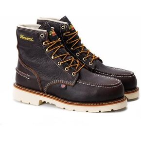 Thorogood 1957 Series 6" Waterproof Steel Toe Work Boots for Men - Full-Grain Leather with Moc Toe, Comfort Insole, and Slip-Resistant Heel Outsole; EH Rated