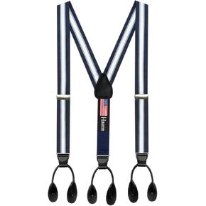 HOLD'EM Suspender for Men MADE IN USA – Y-Back Genuine Leather Trimmed Button End Non-Stretch Tuxedo Suspenders in Saudi Arabia