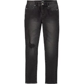 سراويل وبنطال جينز مطاطي كامل الطول للفتيات من HUDSON، مقاس نحيف، خصر مرتفع، أسود مغسول، 12 in Kuwait