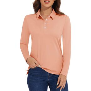 MAGCOMSEN Women's Polo Shirts Long Sleeve Golf T Shirt Quick Dry UPF 50+ Sun Protection Lightweight Athletic Tennis Shirts