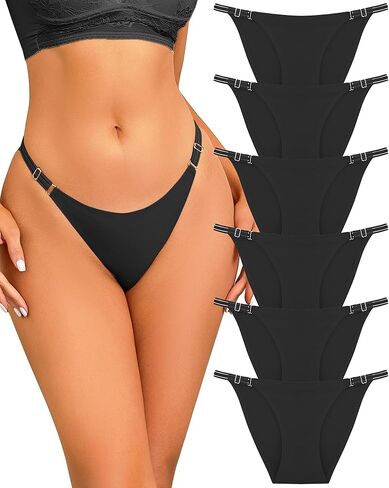 ملابس داخلية نسائية من ROSYCORAL بدون خياطة ملابس داخلية قابلة للتعديل لا تظهر محب بيكيني سراويل داخلية مثيرة صفيق 6 عبوات S-XL in Kuwait