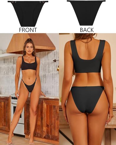 ملابس داخلية نسائية من ROSYCORAL بدون خياطة ملابس داخلية قابلة للتعديل لا تظهر محب بيكيني سراويل داخلية مثيرة صفيق 6 عبوات S-XL in Kuwait