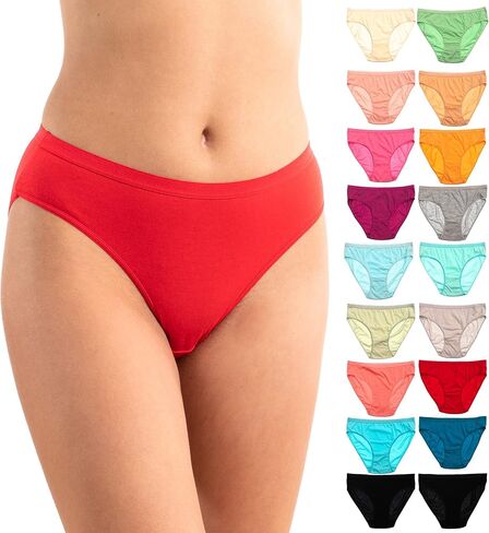 Alyce Intimates Women's 18 Pack, 100% Cotton Bikini, Assorted Prints in Saudi Arabia