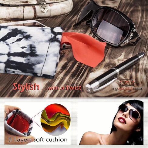 حافظة نظارات شمسية ناعمة من MyEyeglassCase، مقاس كبير إلى XL، حقيبة نظارة علوية مضغوطة، حقيبة سفر للنساء مزودة بحامل نظارات in Kuwait