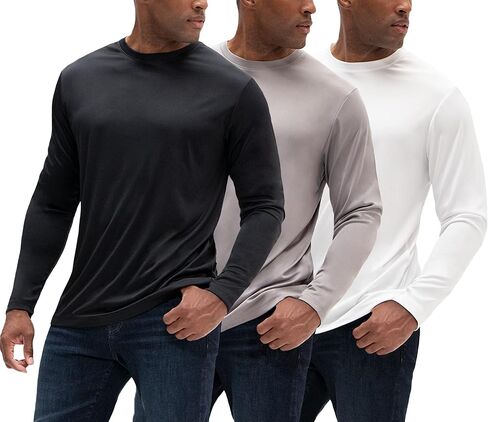 تي شيرت DEVOPS الرجالي 3Pack UPF 50+ Dri fit للتمرين والرطوبة وأكمام طويلة in Kuwait