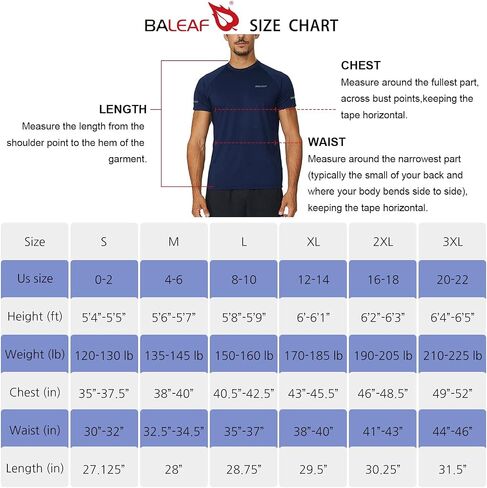 BALEAF Men's Running Workout Shirts Short Sleeve Athletic T-Shirt Quick Dry in Kuwait