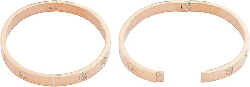 My Daily Styles Stainless Steel Womens Hinged CZ Bangle Bracelet Size 7 Inches in Kuwait