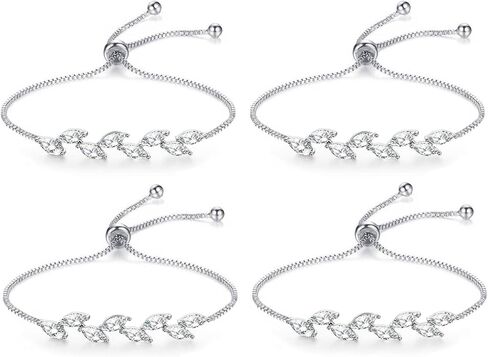 DHQH Bridesmaids Gift Set of 6 or 4 Bridesmaid Bracelet 18K Gold Plated Leaf Bracelet I Couldn’t Tie a Knot Without You Wedding Bridesmaid Proposal Bracelets Jewelry Gifts for Women in Kuwait