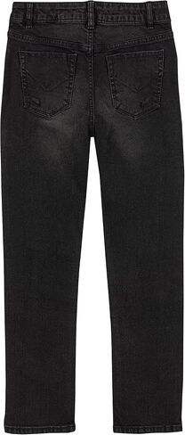 Hudson Jeans Girls' Straight Leg Stretch Denim Jean, Washed Black, 12 in Kuwait