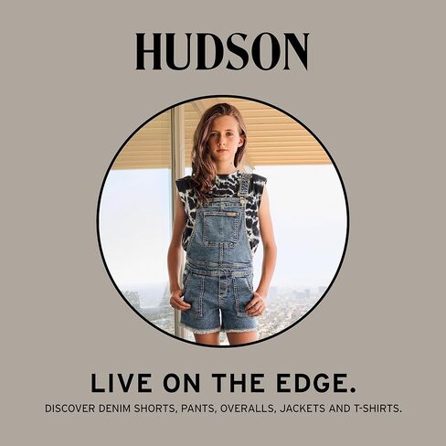 Hudson Jeans Girls' Straight Leg Stretch Denim Jean, Washed Black, 12 in Kuwait
