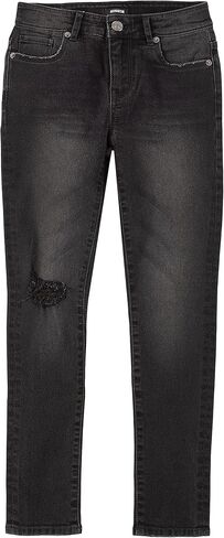 سراويل وبنطال جينز مطاطي كامل الطول للفتيات من HUDSON، مقاس نحيف، خصر مرتفع، أسود مغسول، 12 in Kuwait