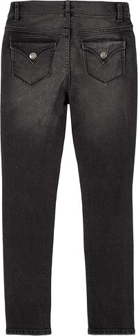 سراويل وبنطال جينز مطاطي كامل الطول للفتيات من HUDSON، مقاس نحيف، خصر مرتفع، أسود مغسول، 12 in Kuwait