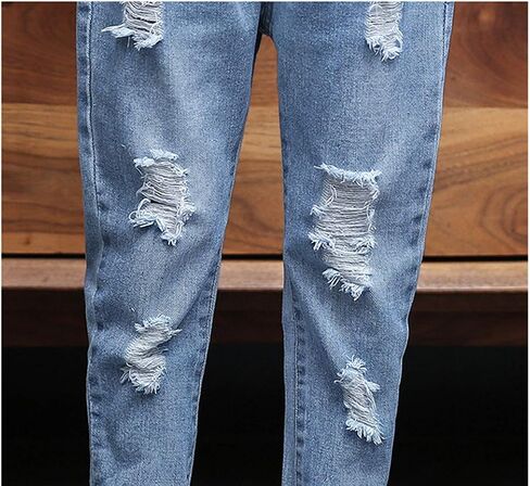 KIDSCOOL SPACE Girls Slim Ripped Holes Pink Sequin Stars Fashion Jeans in Kuwait
