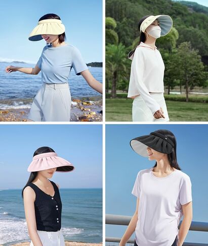 BENEUNDER UPF 50+ Sun Visor Hat - Wide Brim UV Protection for Tennis Golf Beach in Kuwait