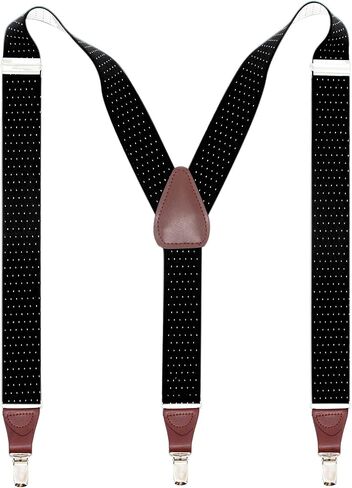 Bioterti Men’s Y-shape 1.4 Inch Suspender -3 Metal Clips, Elastic Straps in Kuwait