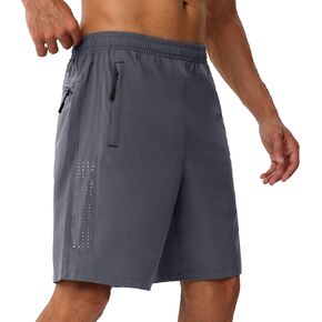 Rapoo Men's Workout Shorts 7 Inch Inseam Lightweight Breathable Quick Dry Athletic Shorts with Zipper Pockets