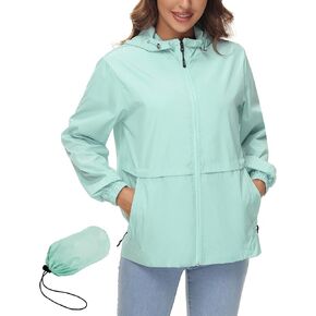 Avoogue Womens Waterproof Rain Jacket Lightweight Raincoat Packable Hooded Outdoor Windbreaker in Saudi Arabia