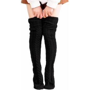 VETHIN Women's Cable Knit Thigh High Socks Over Knee High Long Leg Stockings Extra Long Winter Long Boot Leg Warmers
