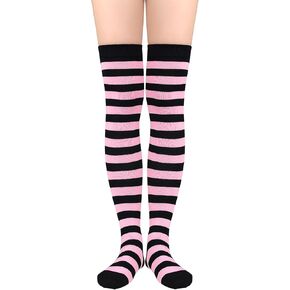 American Trends Womens Rainbow Socks Striped Knee High Socks Thigh High Stockings Casual Tube Socks Costume Leg Warmers