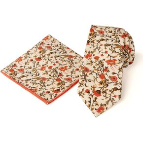 Spring Notion Men's Floral Necktie and Pocket Square Handkerchief Hanky Set in Kuwait
