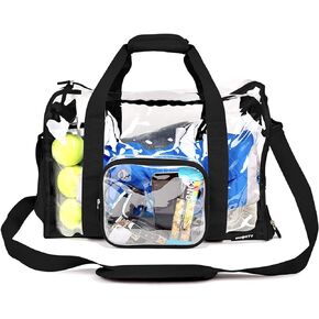 Large Heavy Duty Clear Backpack Durable Transparent See Through Bag V6(Black)