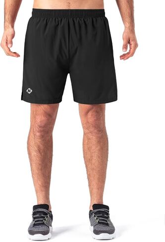 NAVISKIN Men's 5 inch Running Shorts Lightweight Quick Dry Workout Shorts Zipper Pocket in Kuwait