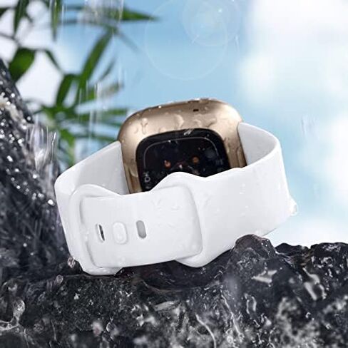 Getino Compatible with Fitbit Sense 2/ Sense Bands/Versa 4/ Versa 3 Bands Women Men, Silicone Sport Accessories Band, Small Black/Gray/Pink/White in Kuwait