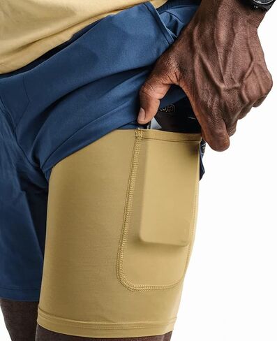 شورت الجري Roark Run Amok Bommer 2.0، مبطن بالضغط للرجال in Kuwait