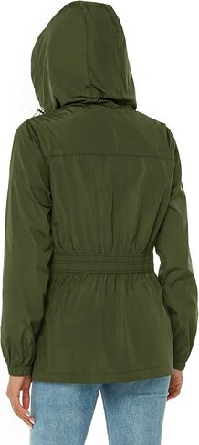 معطف مطر نسائي من Avoogue مقاوم للماء وخفيف الوزن وقابل للتعبئة ومعطف مطر بغطاء للرأس للاستخدام في الهواء الطلق وجيب نشط in Kuwait