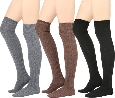 STYLEGAGA Winter Cozy Cable Knit Over The Knee High Boot Socks in Kuwait