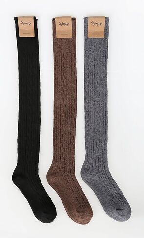STYLEGAGA Winter Cozy Cable Knit Over The Knee High Boot Socks in Kuwait