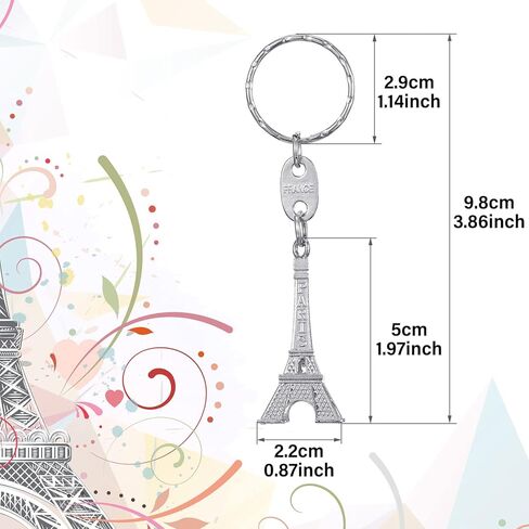 80 Pieces Eiffel Tower Keyring Paris Eiffel Tower Keychains Retro French Souvenirs Keychains Eiffel Tower Keychain for Christmas Home Jewelry Table Decor Gifts, Silver in Saudi Arabia