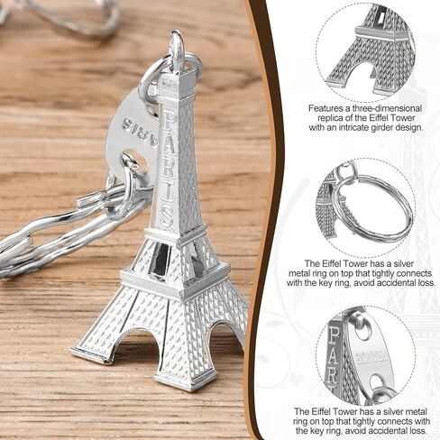 80 Pieces Eiffel Tower Keyring Paris Eiffel Tower Keychains Retro French Souvenirs Keychains Eiffel Tower Keychain for Christmas Home Jewelry Table Decor Gifts, Silver in Saudi Arabia