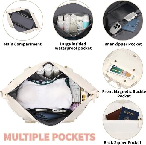 Travel Bag for Women, Sports Gym Duffel Bag with USB Charging Port, Weekender Overnight Bag with Wet Pocket and Shoes Compartment, Carry On Tote Bag Gym Yoga Duffel Bag for Men in Kuwait