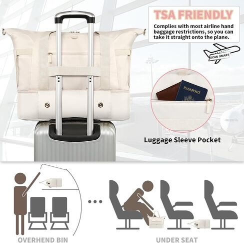 Travel Bag for Women, Sports Gym Duffel Bag with USB Charging Port, Weekender Overnight Bag with Wet Pocket and Shoes Compartment, Carry On Tote Bag Gym Yoga Duffel Bag for Men in Kuwait