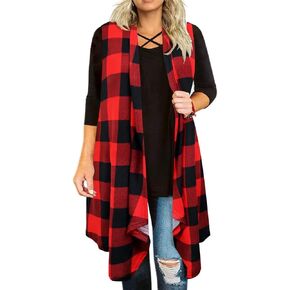 CARCOS Plus Size Cardigan for Women Solid Color/Star/Plaid/Striped Open Front Tops XL-5XL in Saudi Arabia