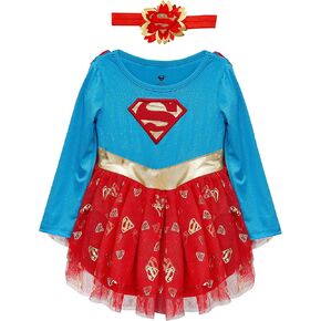 DC Comics Baby Girls Superhero Tutu Dress - Baby Girl Outfit with Removable Cape and Matching Headband in Kuwait