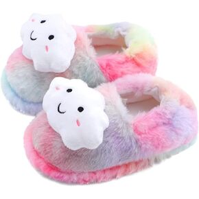 KAKU NANU Toddler Baby Slippers Cute Animal Cartoon Shoes Girls Boys Warm Fleece Winter Household Slippers