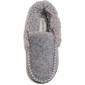 Lucky Brand Boy's Faux Wool A-line House Shoes for Kids, Memory Foam Slippers