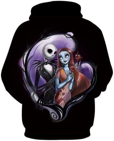 FJunHappy Unisex Jack Sally Hoodies Christmas Sweatshirts Halloween Cosplay Costume Casual Printed Coat Tops in Kuwait