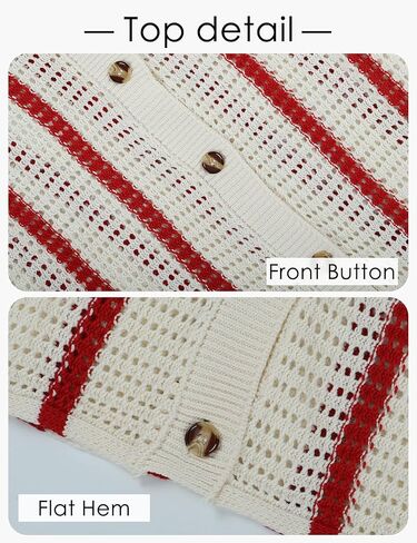 Gihuo Women' s Y2K 2 Piece Knit Outfits Striped Sweater Shorts Set Hollow Out Crochet in Kuwait