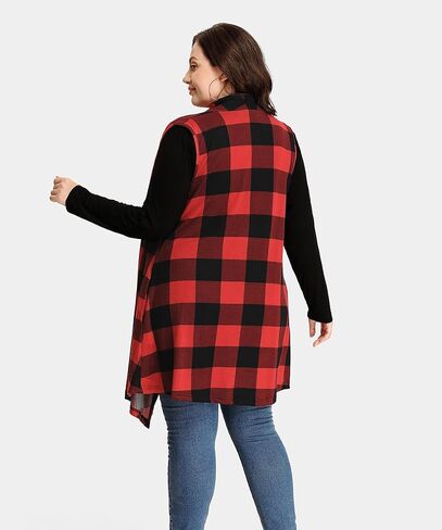 CARCOS Plus Size Cardigan for Women Solid Color/Star/Plaid/Striped Open Front Tops XL-5XL in Kuwait