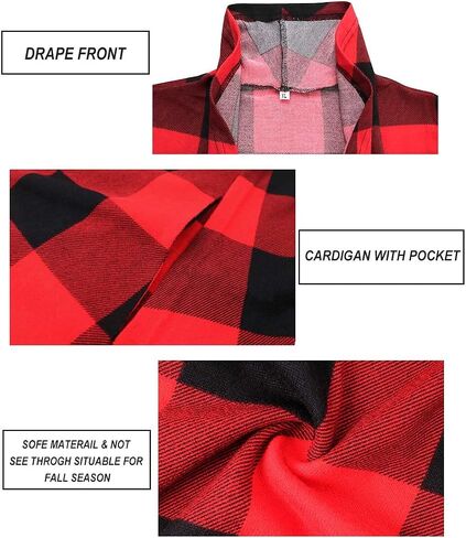 CARCOS Plus Size Cardigan for Women Solid Color/Star/Plaid/Striped Open Front Tops XL-5XL in Kuwait