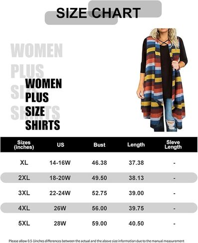 سترة CARCOS مقاس كبير للنساء بلون سادة/نجمة/منقوشة/مخططة مفتوحة من الأمام XL-5XL in Saudi Arabia